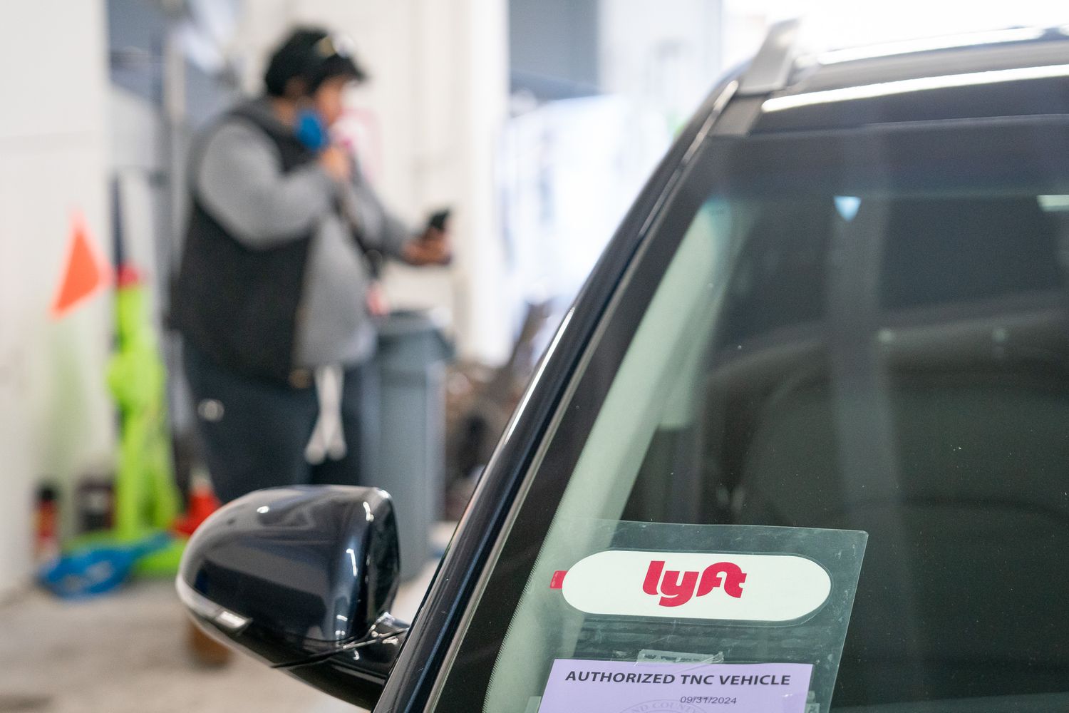 Lyft signage on a car