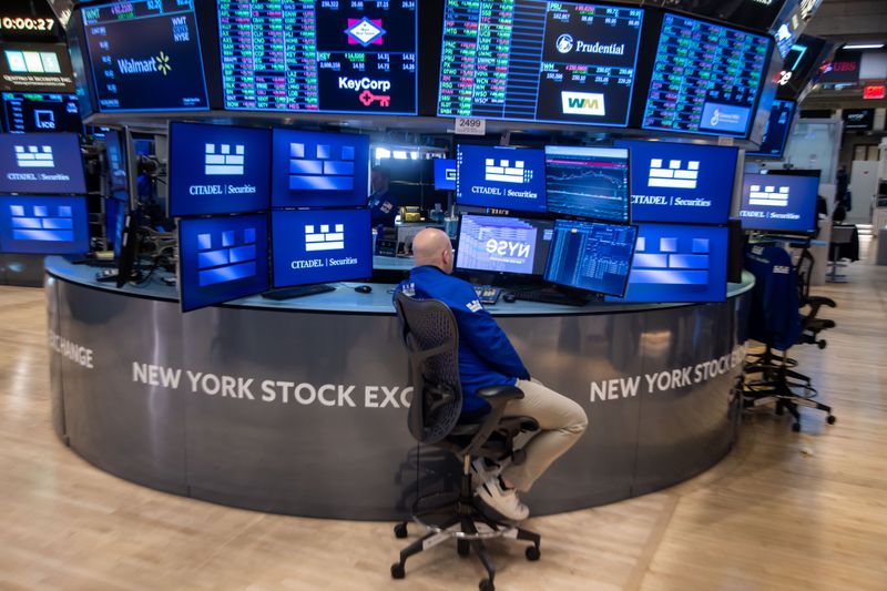 A trader works on the floor of the New York Stock Exchange