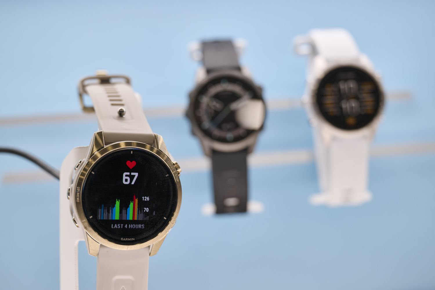 Garmin Marq smartwatches during the 2024 CES event in Las Vegas, Nevada, US, on Wednesday, Jan. 10, 2024.