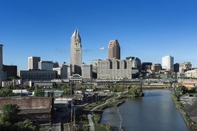 Cleveland panoramic city skyline.