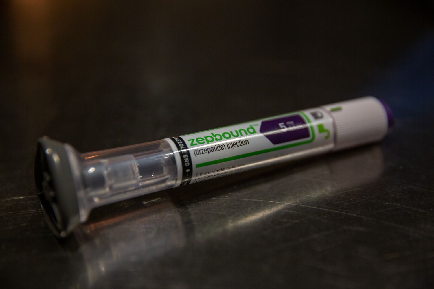 An Eli Lilly & Co. Zepbound injection pen