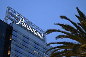 Paramount sign above building in California. 