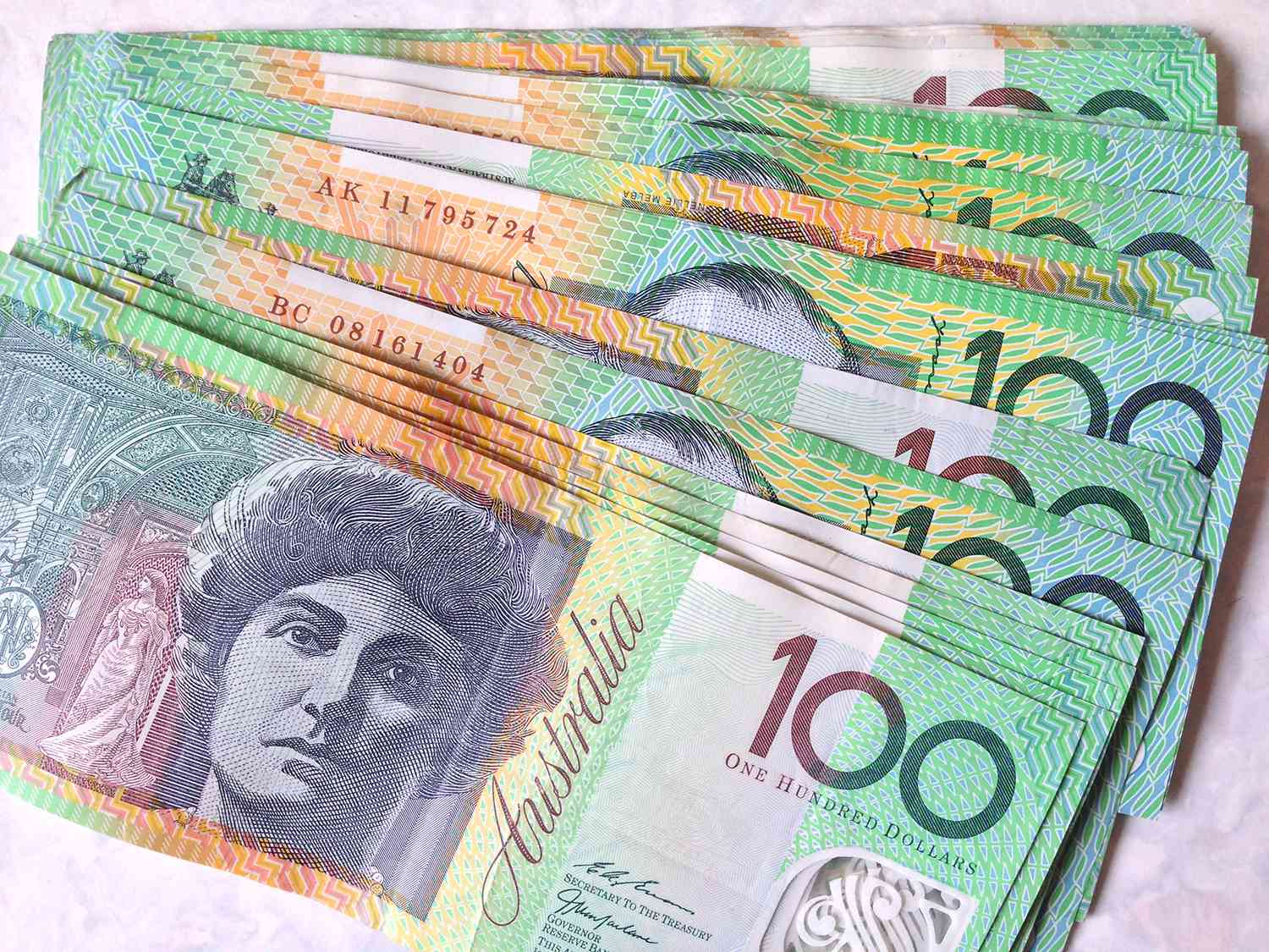Bunch of Australian Hundred Dollar Bills