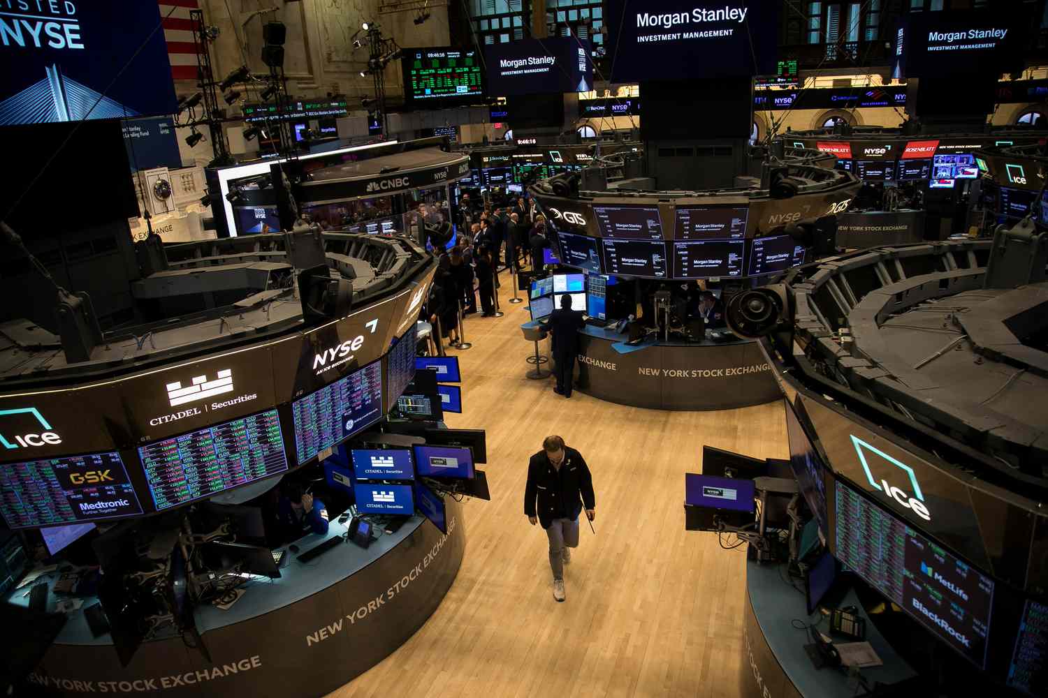 Traders work on the floor of the New York Stock Exchange (NYSE) in New York, US.