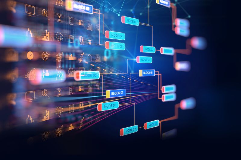 Blockchain technology illustration