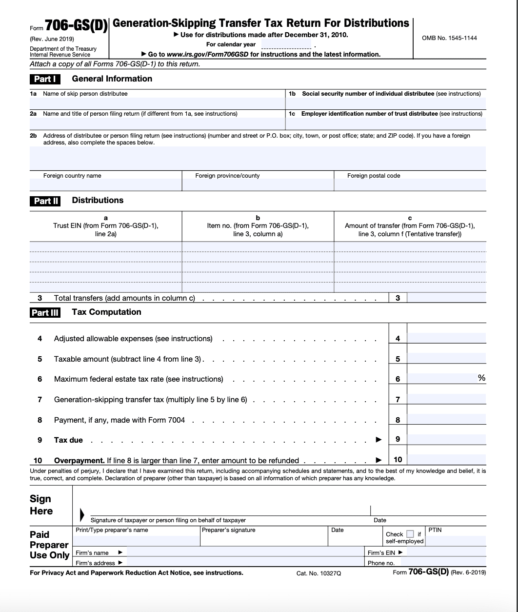 Form 706-GS(D) Page 1