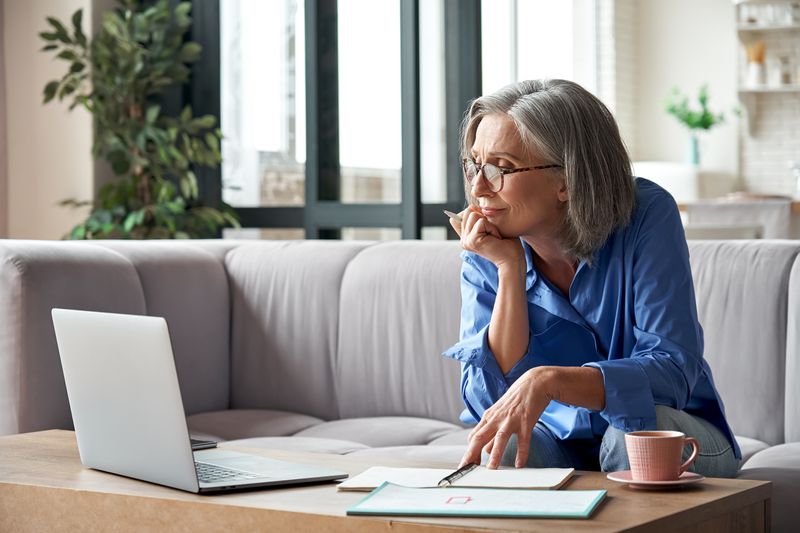 Older woman on computer