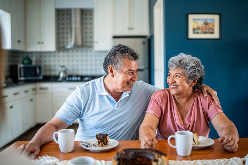 Couple having breakfast