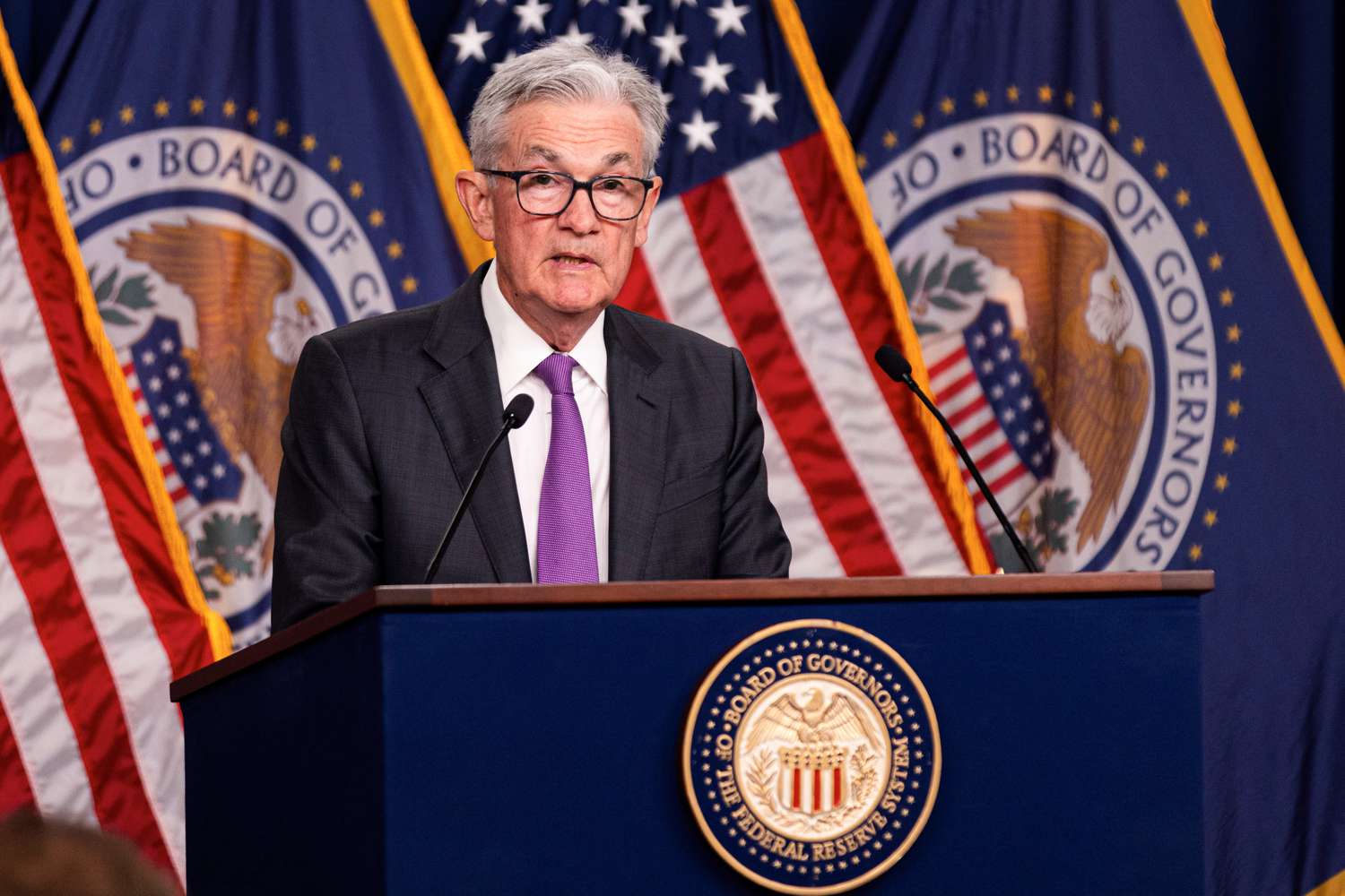 U.S. Federal Reserve Chair Jerome Powell attends a press conference in Washington, D.C., the United States, on July 26, 2023. The U.S. Federal Reserve on Wednesday raised its benchmark interest rates by 25 basis points to the range of 5.25-5.5 percent, the highest level in over two decades, as it continues to ramp up its fight against inflation.