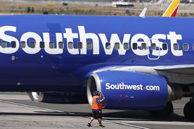 A Southwest Airlines plane taxis at Hollywood Burbank Airport on July 25, 2024 in Burbank, California. 
