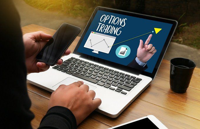 Options trading on laptop