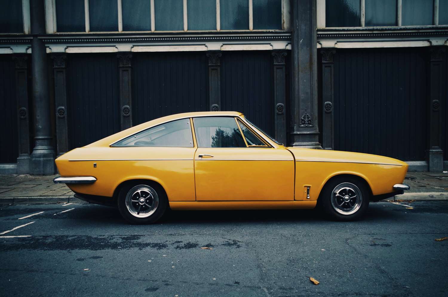 Yellow car from the 1970s