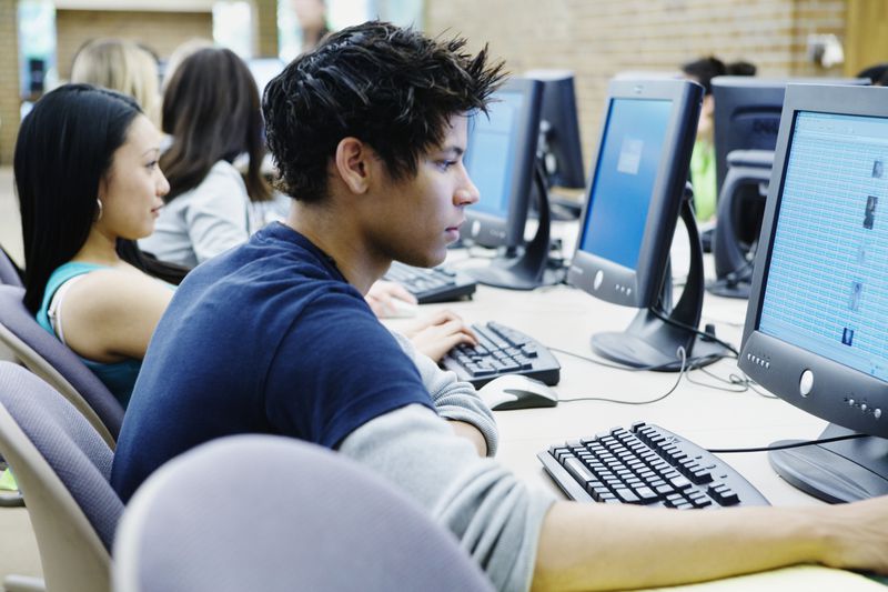 College students in computer lab