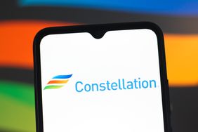 Constellation Energy Corporation logo is seen displayed on a smartphone screen
