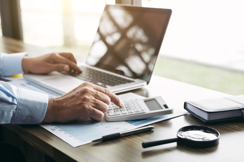 A close-up of businessman working in office.