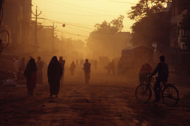 Dusty street scene
