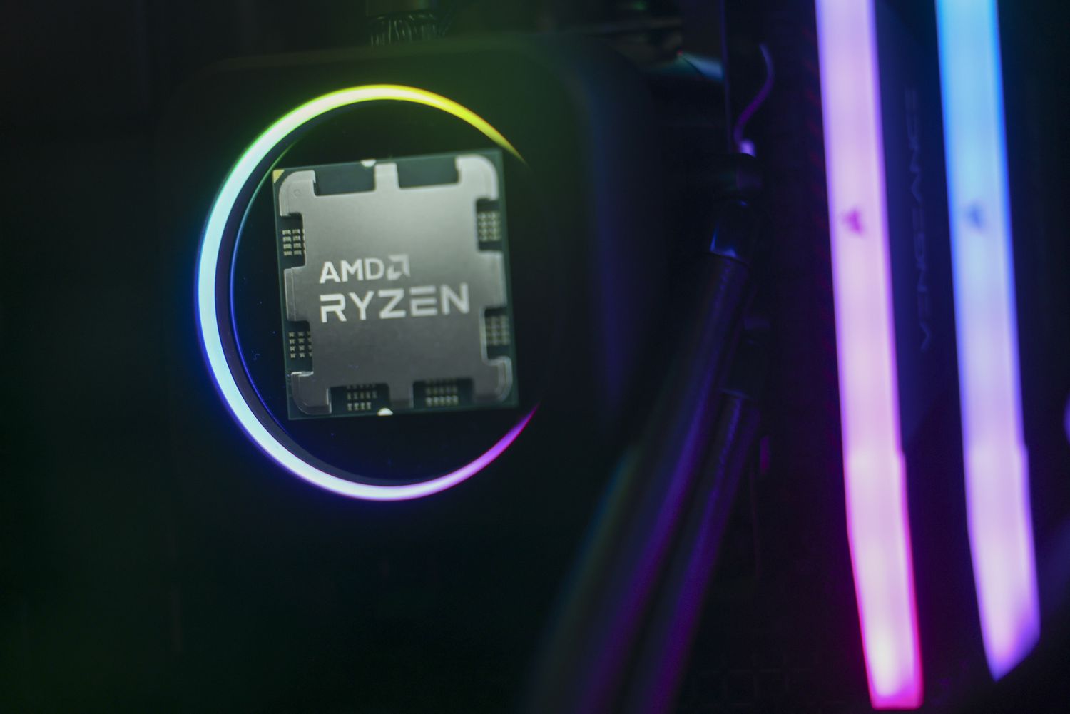 An Advanced Micro Devices Inc. (AMD) Ryzen processor logo
