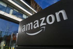 Amazon logo outside Amazon’s offices in the Dublin, Ireland, city center