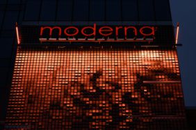 The logo of Moderna on a building in Warsaw, Poland, in June. 