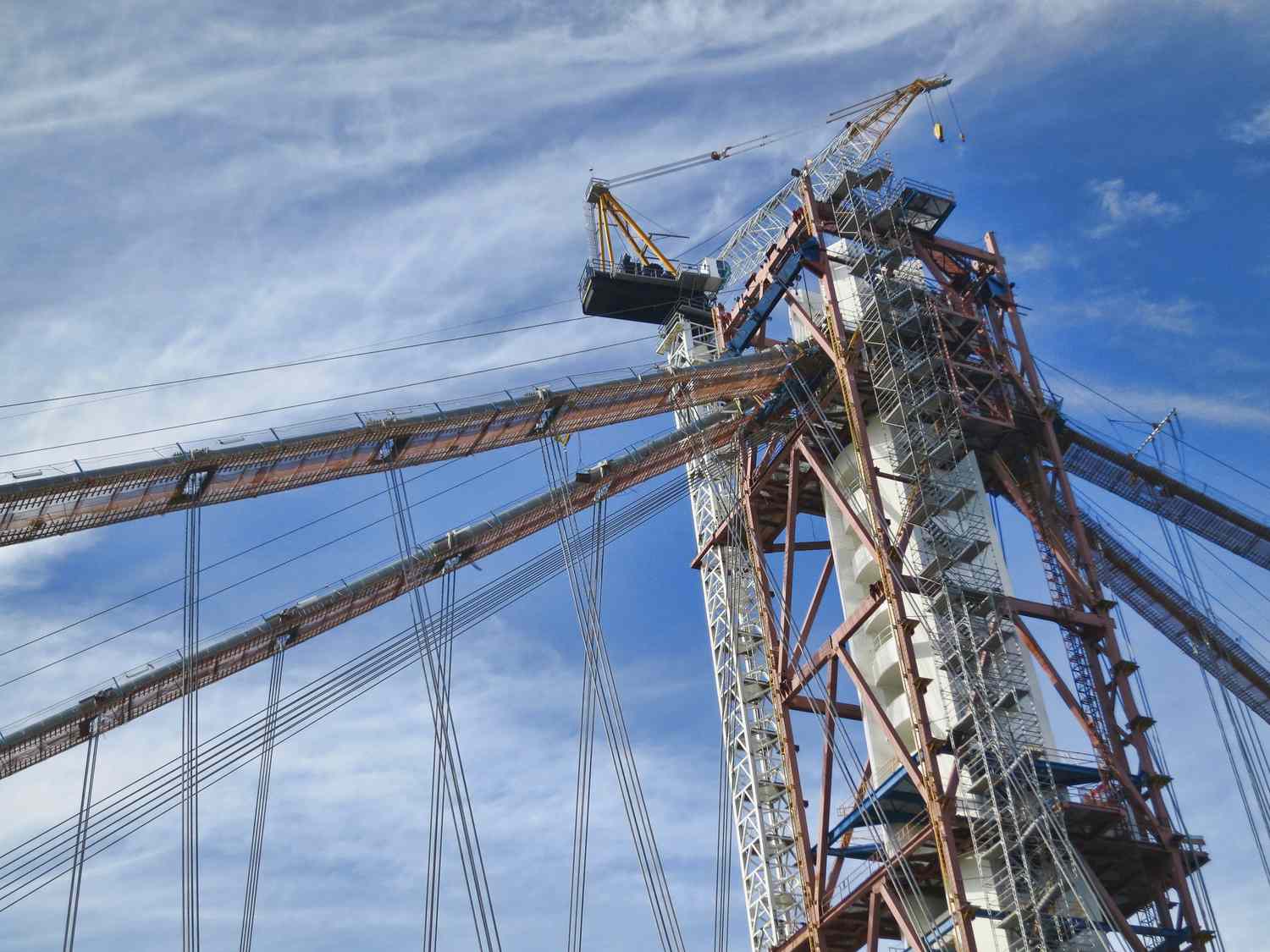 Construction on the new Bay Bridge between San Francisco and Oakland paid for through municipal bonds.