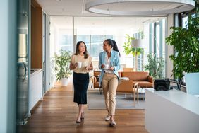 Two businesswomen in an office