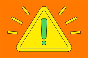 Warning sign with exclamation inside a triangle