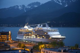 Cruise ship arriving in Juneau, Alaska