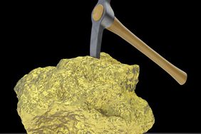 Pick in Huge Gold Nugget