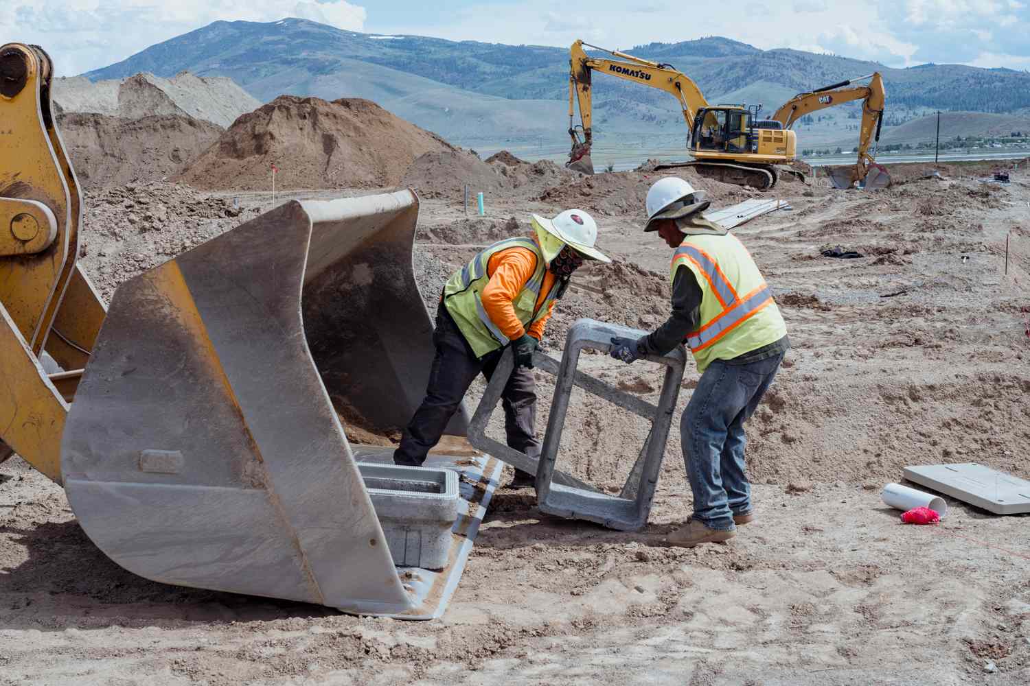 Workers on a construction site
