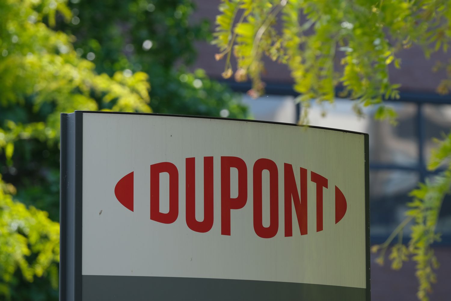 DuPont logo outside DuPont Industrial Biosciences facility in Leiden, Netherlands. 