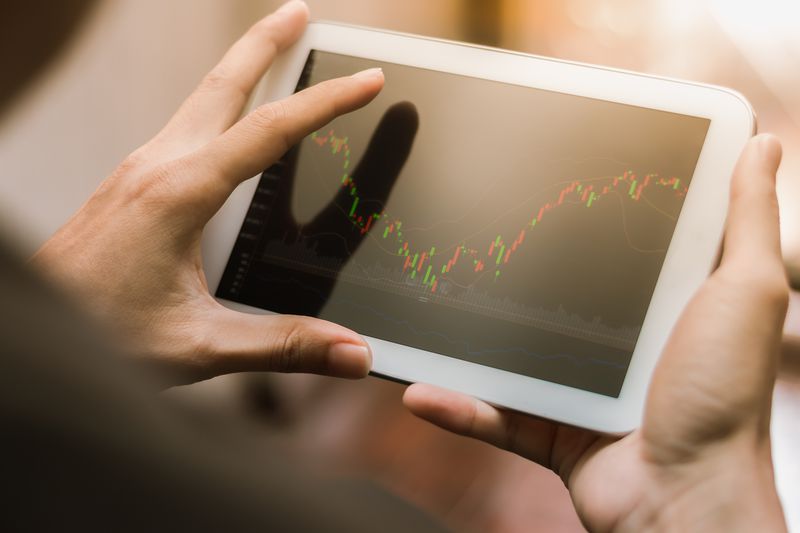 stock market information on tablet