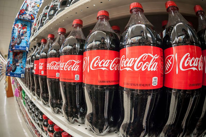 Bottles of Coca-Cola in a grocery store in New York.