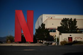 A Netflix sign at its facility in Albuquerque, New Mexico, in October. 