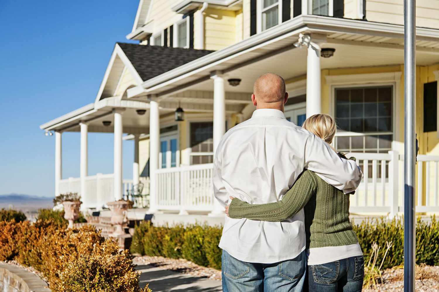 Couple looking at house