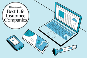graphic showing a blood glucose supplies, an insurance brochure, and a laptop open to an insurance site