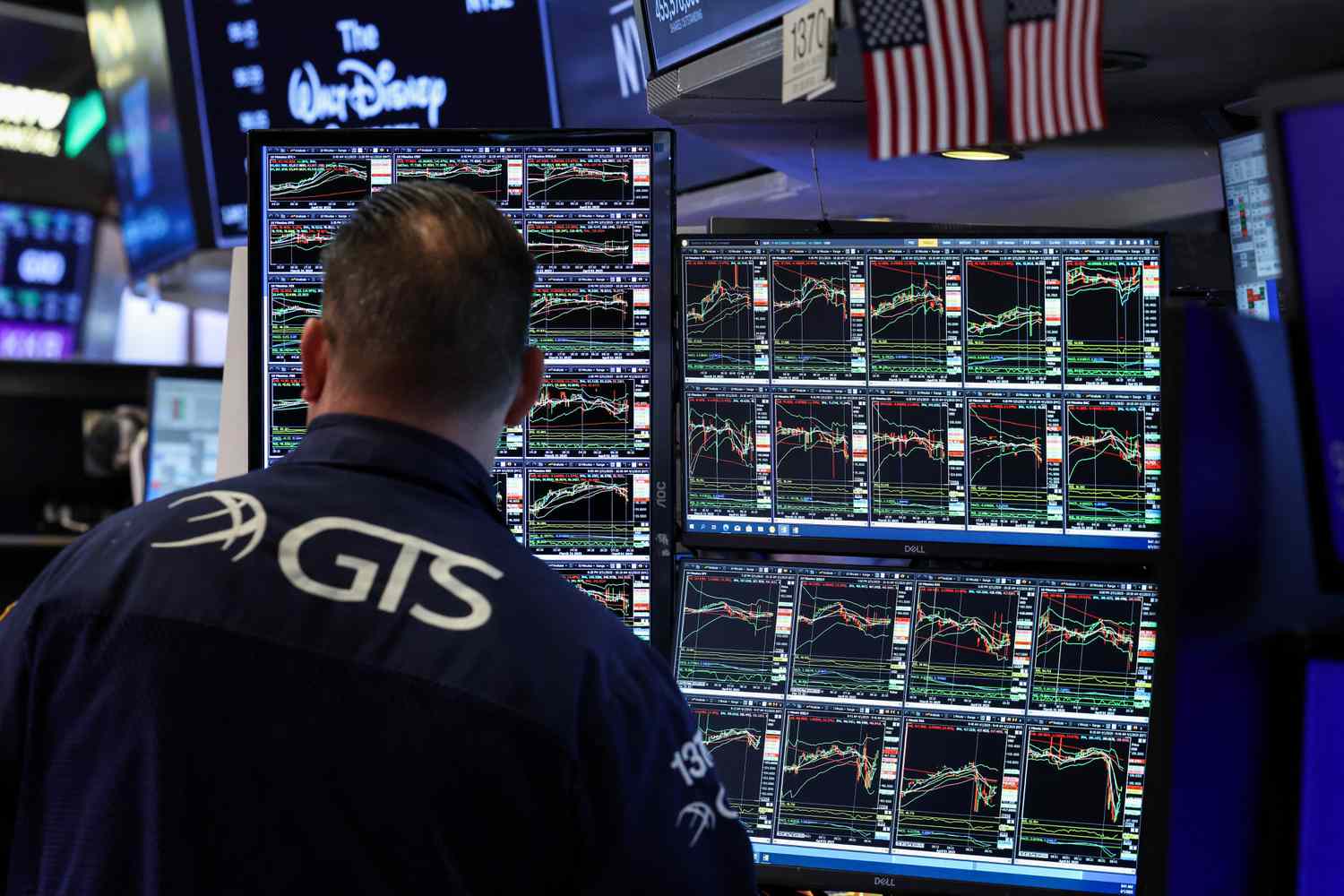 A trader works on the floor of the New York Stock Exchange