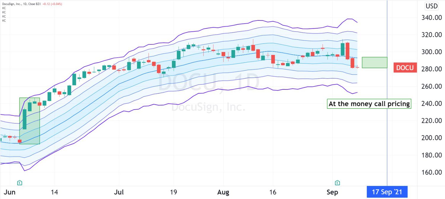 Option pricing for DocuSign (DOCU)