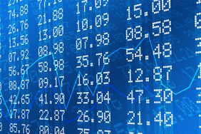 Stock exchange graph and numbers