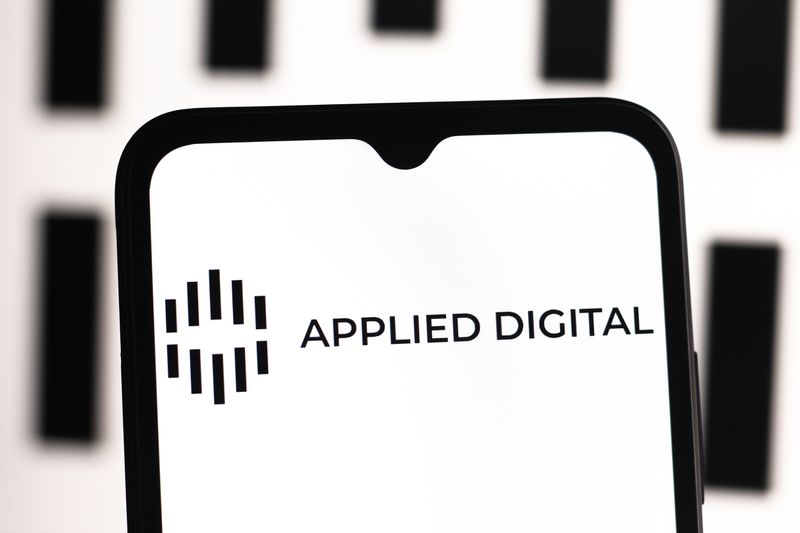 Applied Digital logo displayed on a smartphone screen.