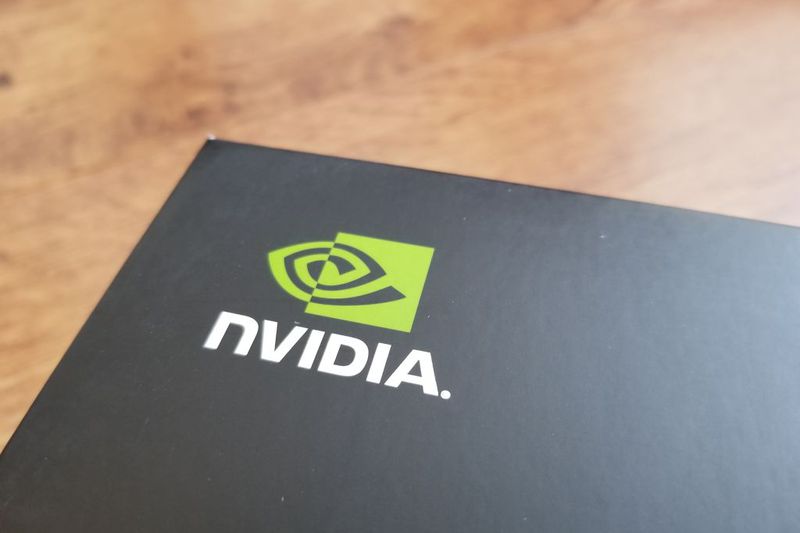 A logo for computer hardware company Nvidia.