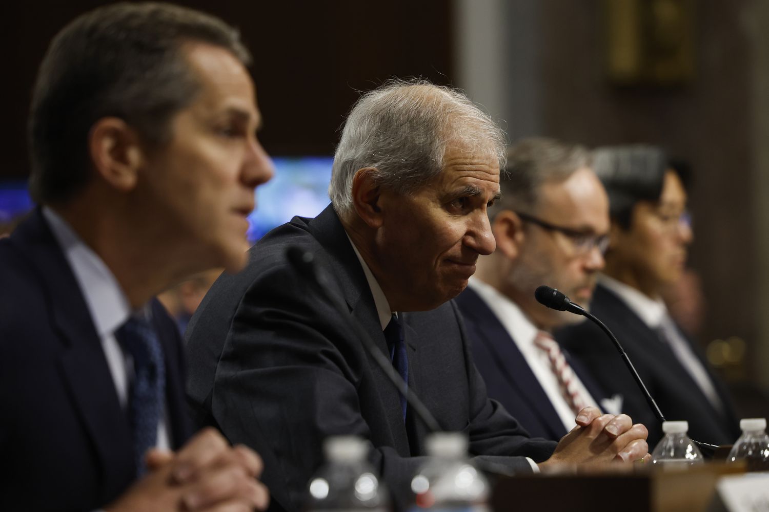 Federal Deposit Insurance Corporation Chairman Martin J. Gruenberg speaks during a hearing with the Senate Banking Committee on Capitol Hill on May 18, 2023 in Washington, DC.