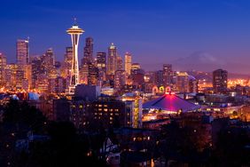 Night time image of Seattle, Washington,