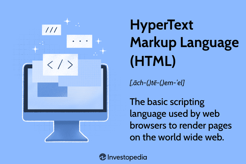 HyperText Markup Language (HTML): The basic scripting language used by web browsers to render pages on the World Wide Web.