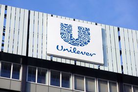 Unilever Sign on the Side of the Company's Headquarters in Rotterdam, Netherlands