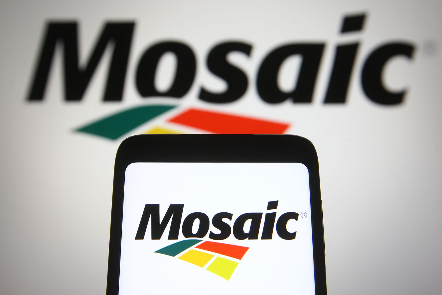 Mosaic Company Logo on Smartphone and PC Screens