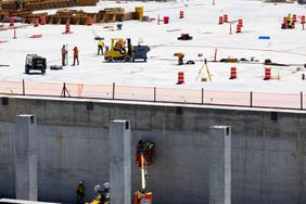 Construction at the site of Micron Technology Inc.'s new high volume 600,000 square foot semiconductor factory in Boise, Idaho.