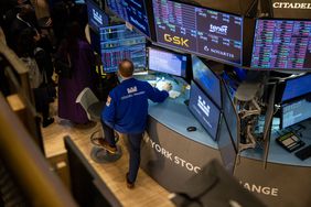 A trader works on the floor of the New York Stock Exchange