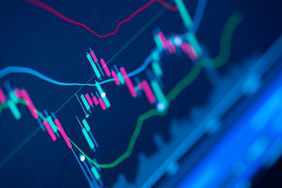 Close up of digital stock market graph