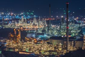 Oil Refinery at Twilight