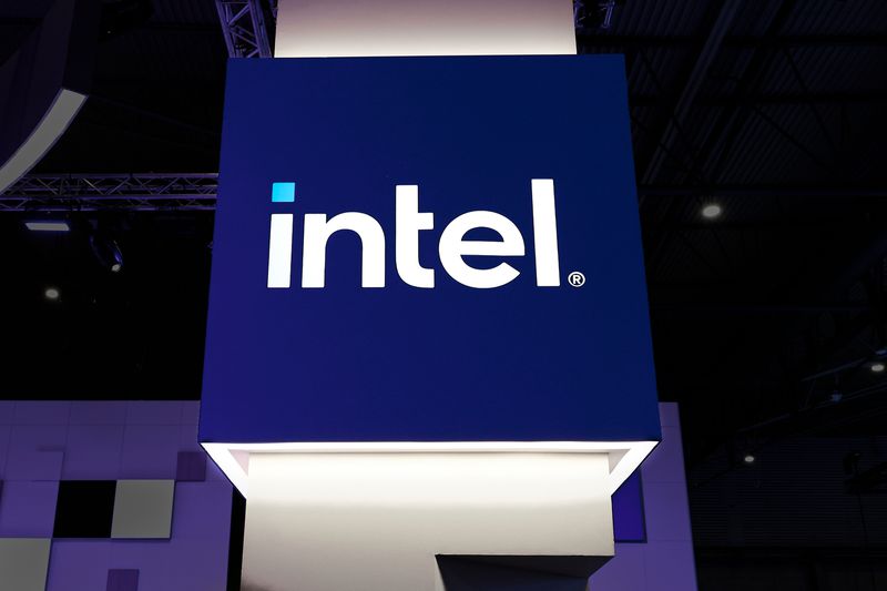 Intel display at Mobile World Congress 2025.